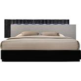 Roma King Bed in Black & Grey Lacquer